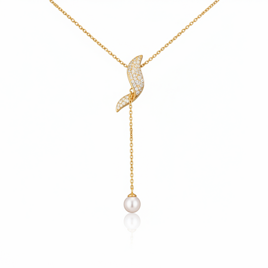 Collier Femme Doré avec Pendentif Perle Élégant