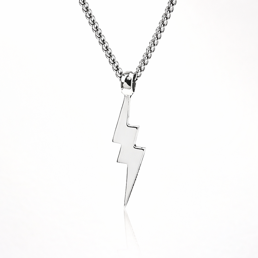 Collier Éclair en Argent 925 – Symbole de Force & Style Moderne
