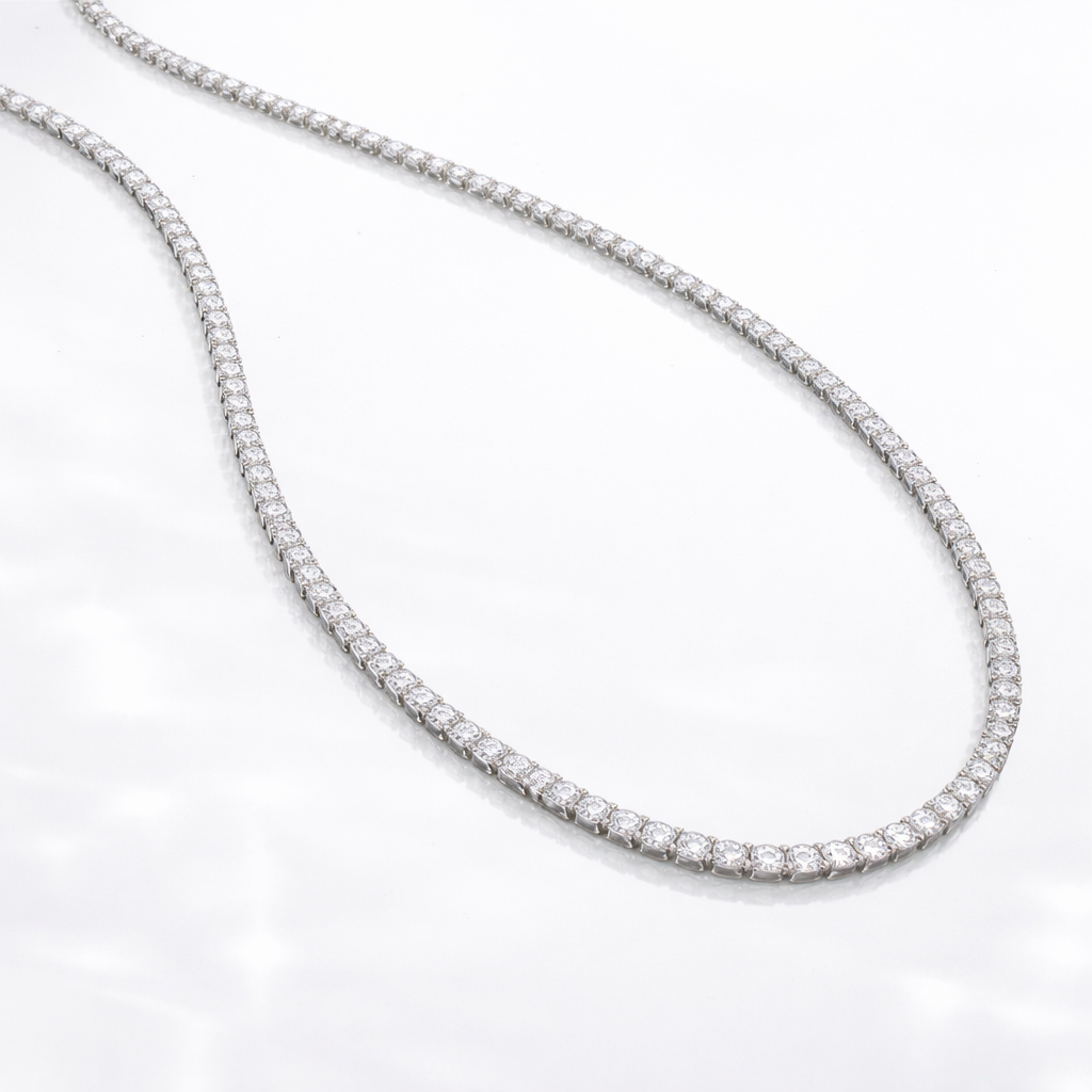 Collier Femme Luxe en Argent 925 et Moissanites – Élégance Intemporelle