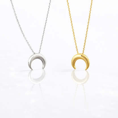 Collier Femme Demi-Lune en Argent 925 – Élégance Céleste et Simplicité Raffinée