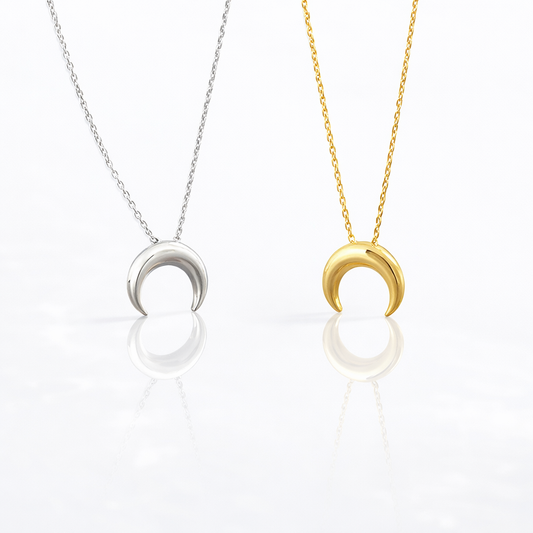 Collier Femme Demi-Lune en Argent 925 – Élégance Céleste et Simplicité Raffinée