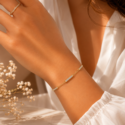 2 Moissanite Gold Plated Women's Bracelets