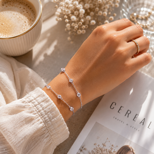 Women's Sterling Silver Bracelet (S925) with Moissanites - A touch of luxury for everyday wear