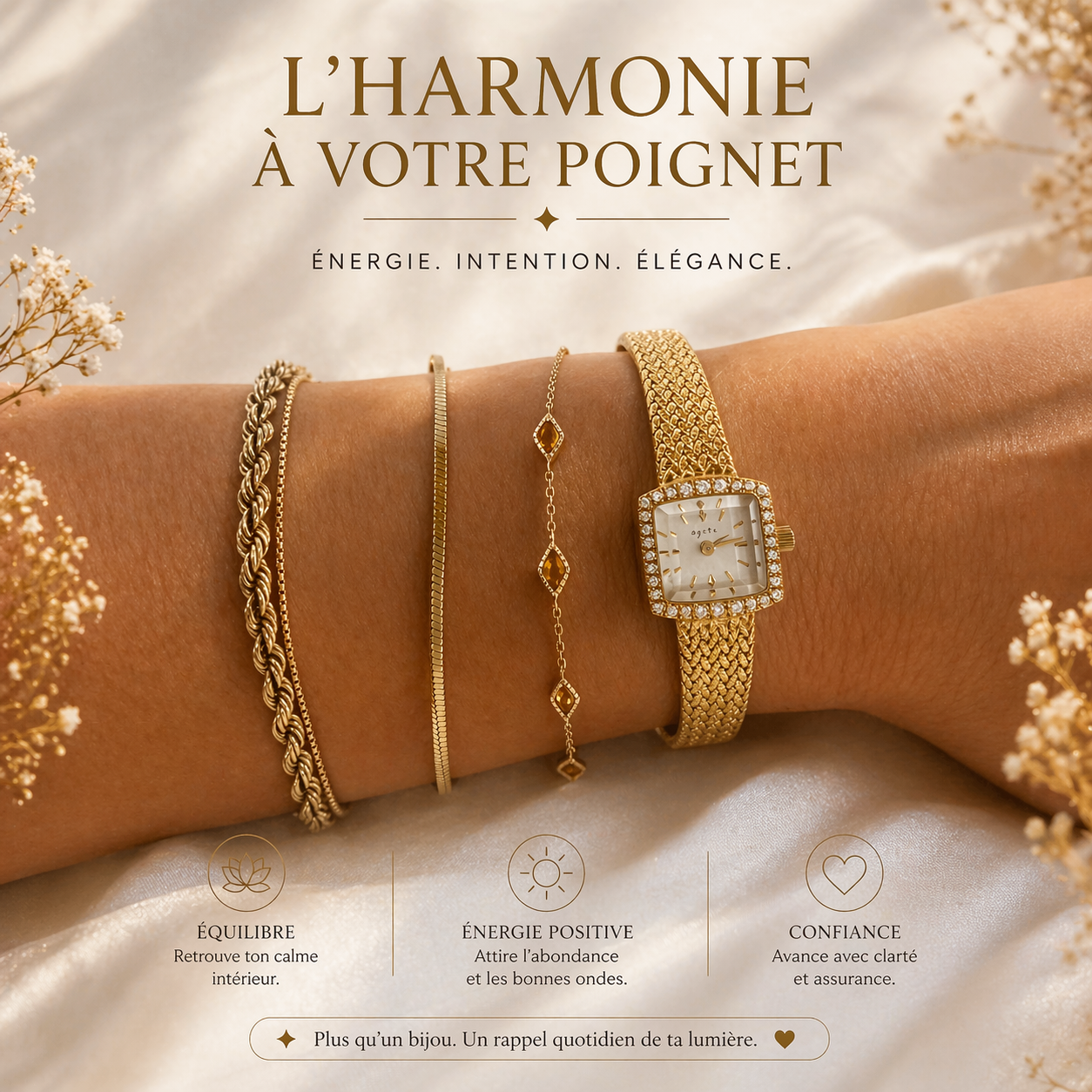 Bracelet Femme Pierres Naturelles | Bijou spirituel | Énergie- Chance