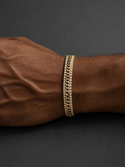 Bracelet Chaîne Doré en Acier Titanium Plaqué Or 14K – Brillance Intense