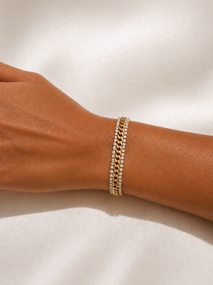 Bracelet Chaîne Doré en Acier Titanium Plaqué Or 14K – Brillance Intense