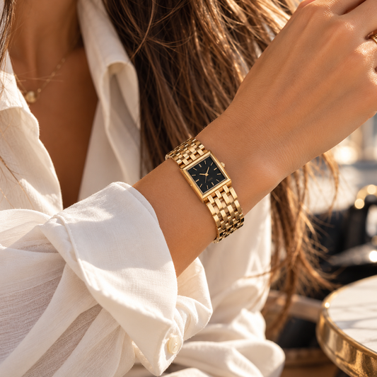 Montre Femme Cadran Carré – Bracelet Multi-Chaînes Doré ou Argenté