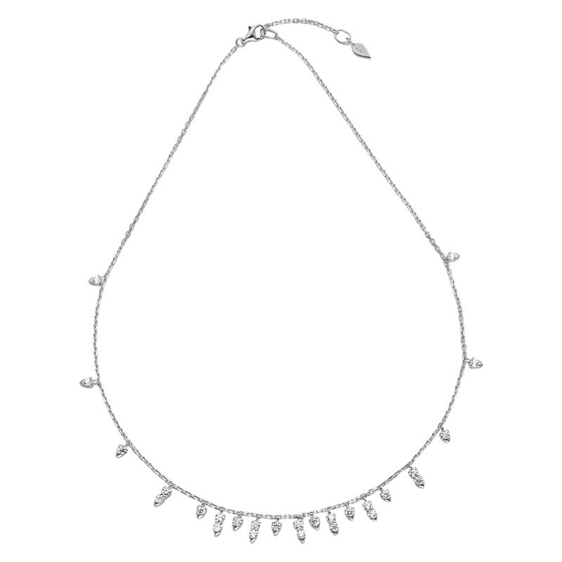 Collier Gouttes Zircon en ARGENT 925 – Finition Or Blanc ou Or Rose