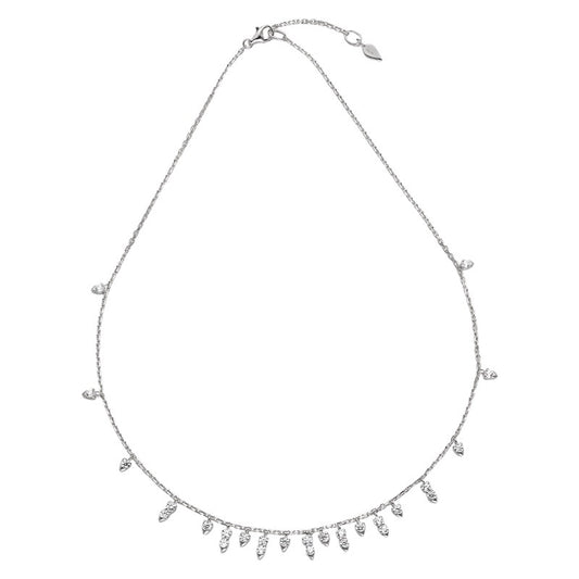 Collier Femme Zircons en Argent 925 – Finition Or Blanc ou Or Rose