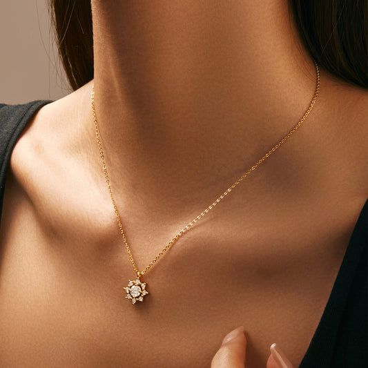 Chaîne Flocon de Neige en ARGENT S925 avec Moissanite – Éclat Givré et Élégance