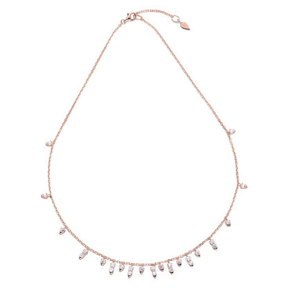 Collier Gouttes Zircon en ARGENT 925 – Finition Or Blanc ou Or Rose
