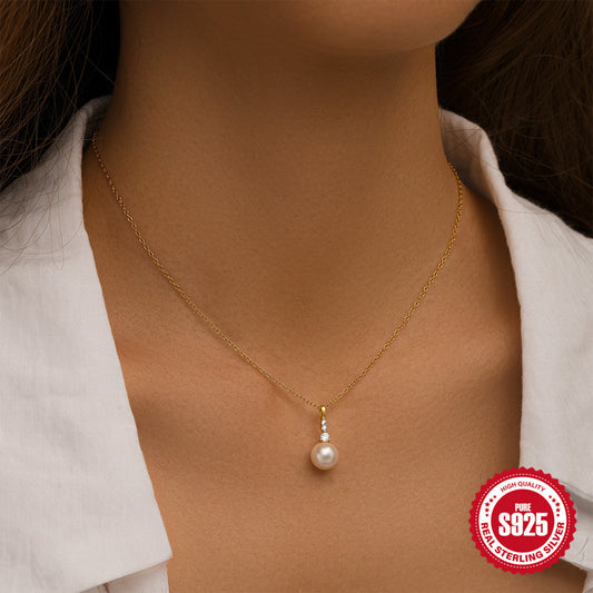 Chaîne Femme en ARGENT S925 avec Perle – Élégance Chic & Intemporelle