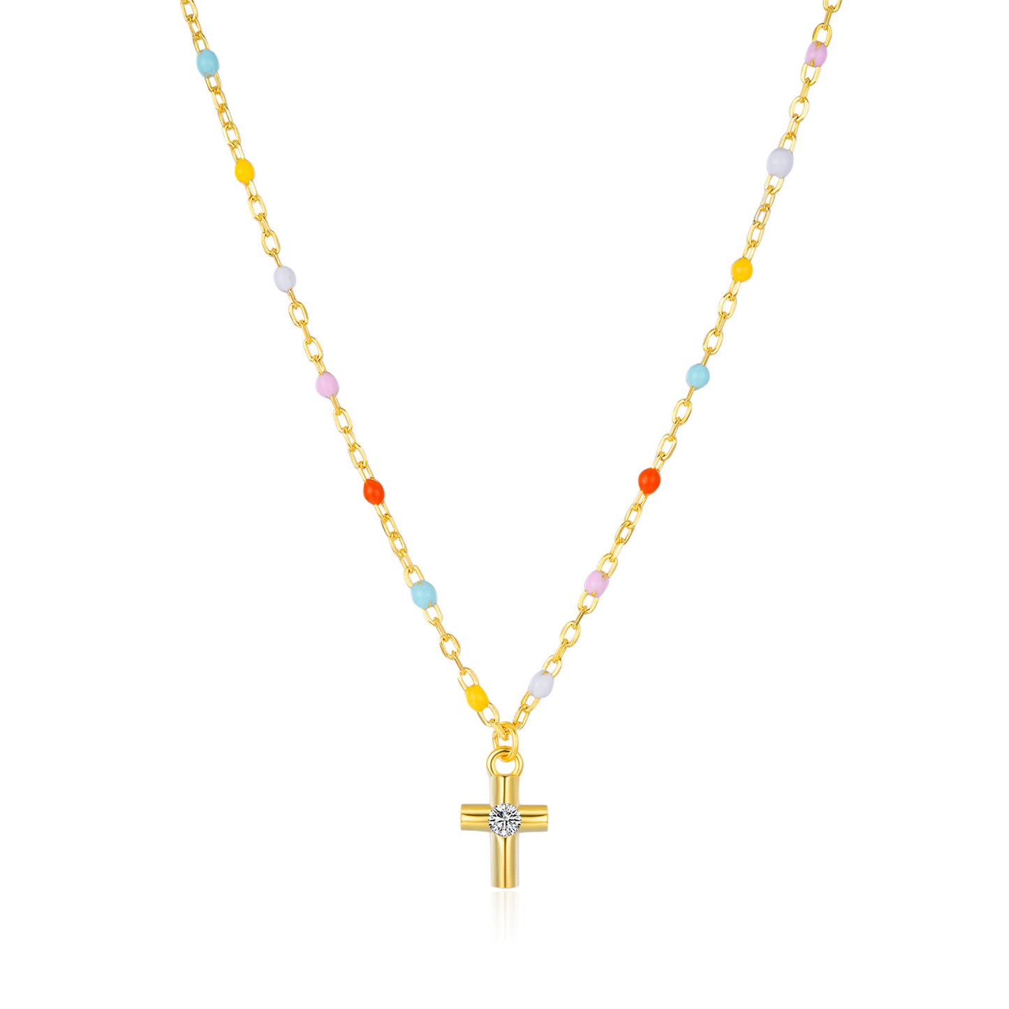 Chaîne Femme en ARGENT S925 avec Pendentif Croix – Élégance Brillante