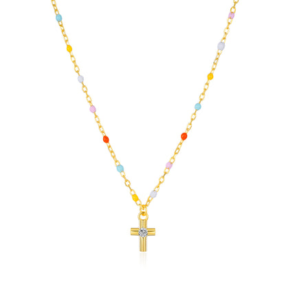 Chaîne Femme en ARGENT S925 avec Pendentif Croix – Élégance Brillante