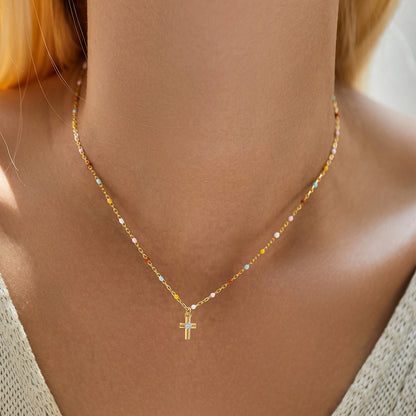Chaîne Femme en ARGENT S925 avec Pendentif Croix – Élégance Brillante