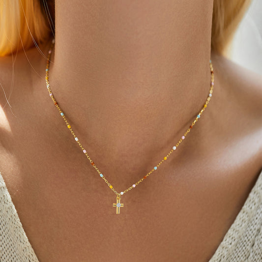 Chaîne Femme en ARGENT S925 avec Pendentif Croix – Élégance Brillante