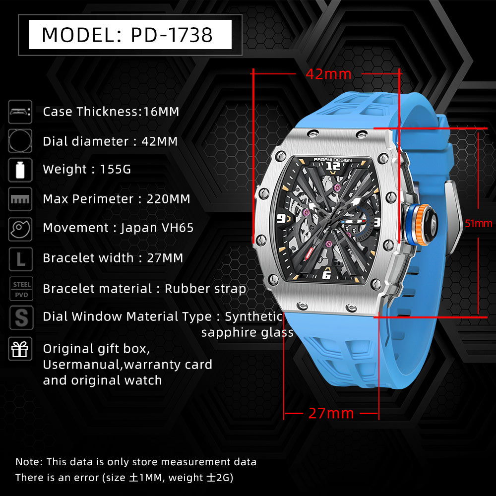 Montre Carrée de Luxe pour Homme – Mouvement Quartz & Calendrier Intégré