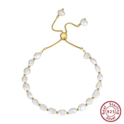 Bracelet en ARGENT S925 et PERLES d’Eau Douce – Élégance Naturelle & Finition Or 14K ou Platine