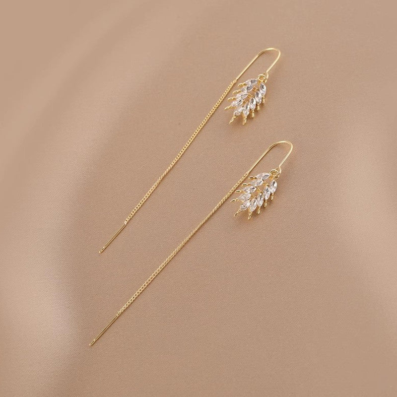 Boucles d’Oreilles Pendantes Blé Doré – Élégance Naturelle en Cuivre