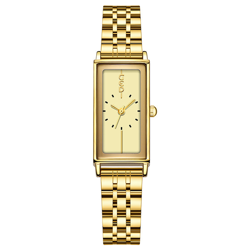 Montre Femme Dorée Rectangulaire – Élégance Moderne et Style Tendance