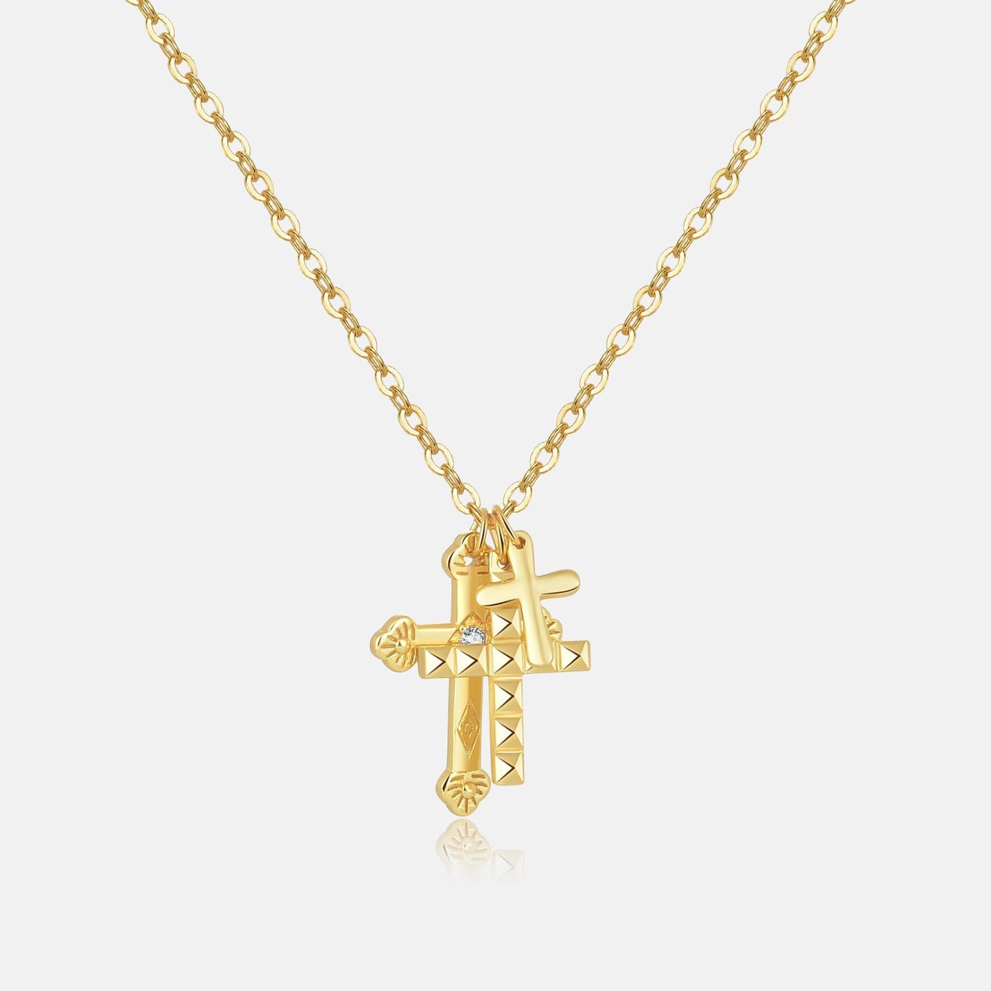 Chaîne Croix Plaqué OR 18k en ARGENT 925 – Élégance Moderne et Symbolique