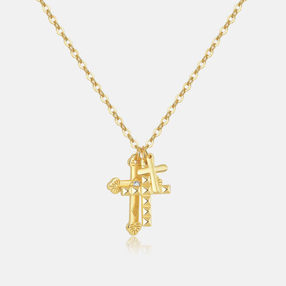 Chaîne Croix Plaqué OR 18k en ARGENT 925 – Élégance Moderne et Symbolique