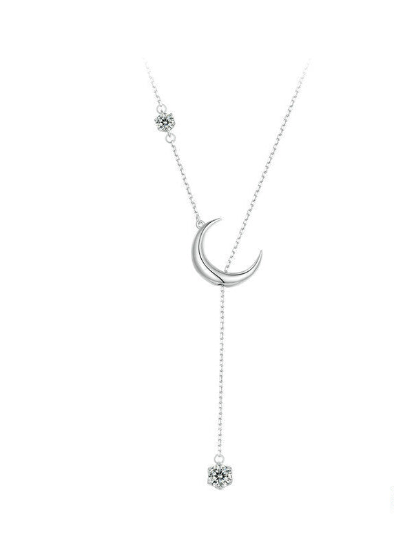 Collier Femme en Argent 925 Lune – Élégance Céleste