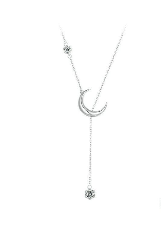 Collier Femme en Argent 925 Lune – Élégance Céleste