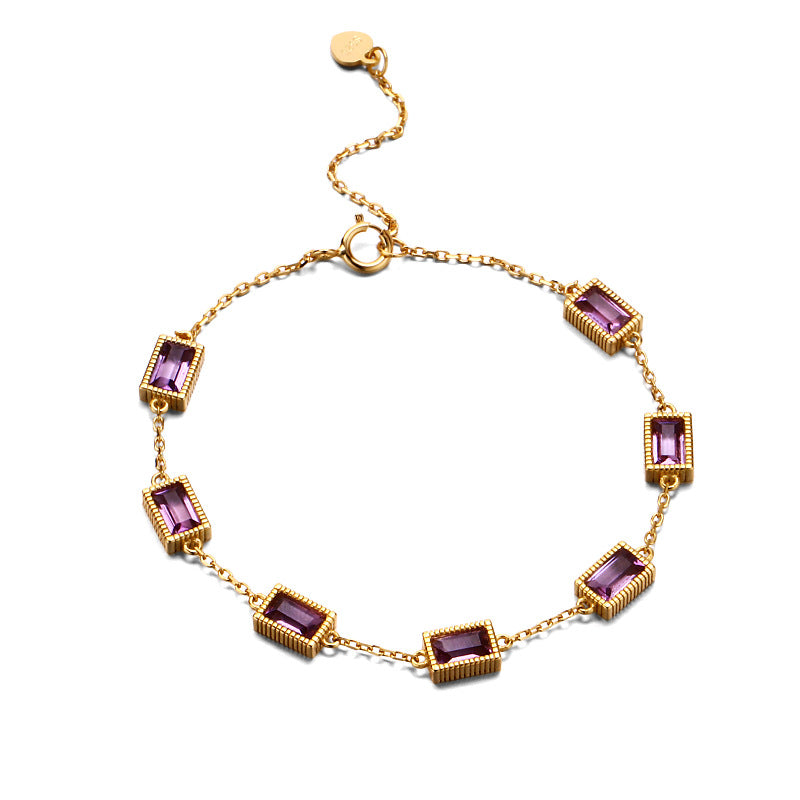 Bracelet Femme Cristal Plaqué Or en Argent