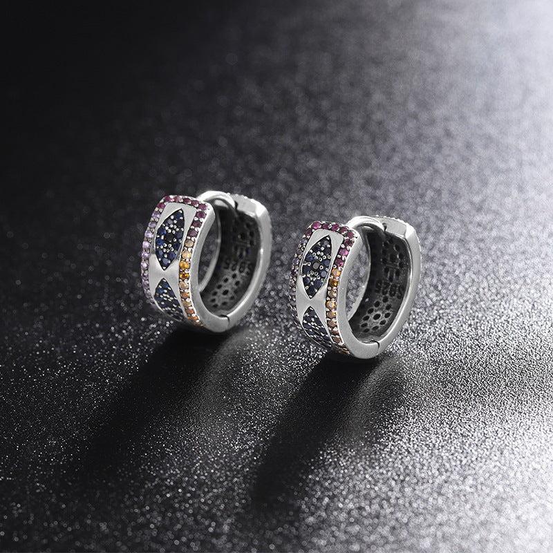 Boucles d’oreilles de Luxe Discret en ARGENT S925 entièrement Serties