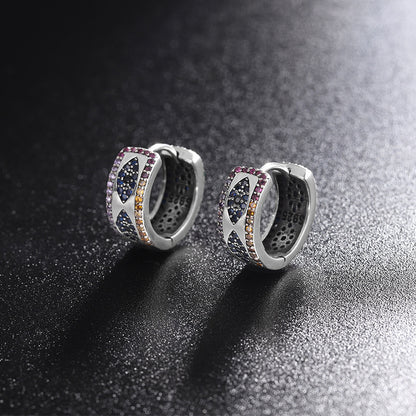 Boucles d’oreilles de Luxe Discret en ARGENT S925 entièrement Serties