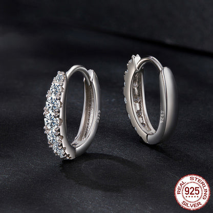 Boucles d’oreilles anneaux en ARGENT S925 avec moissanites – Élégance éclatante à prix doux