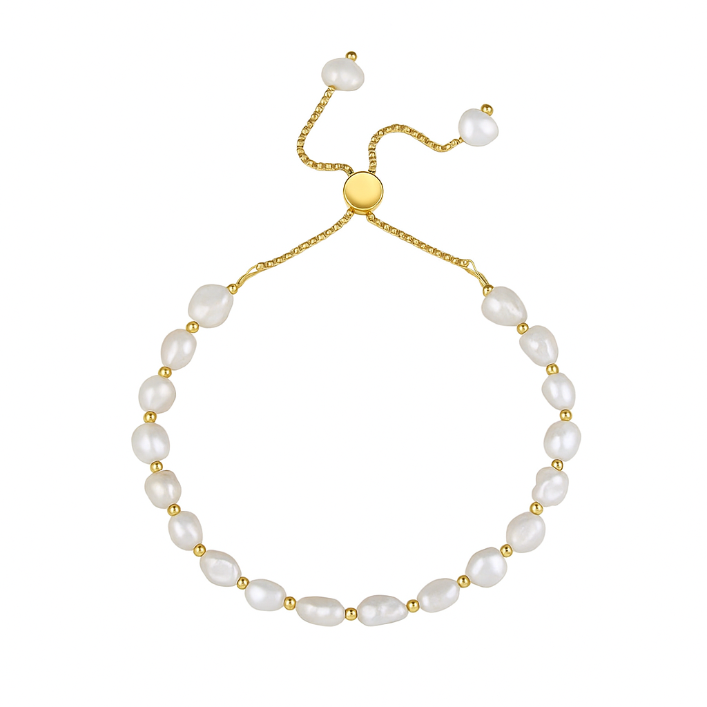 Bracelet Femme Perles Naturelles Or 14K ou Platine - Intemporel et Chic
