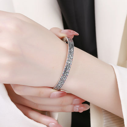 Bracelet Femme rigide Argent 925 avec Pierres Précieuses