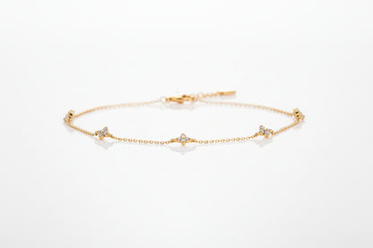 Bracelet Femme Trèfle Porte-Bonheur Plaqué Or 18K – Chance et Élégance