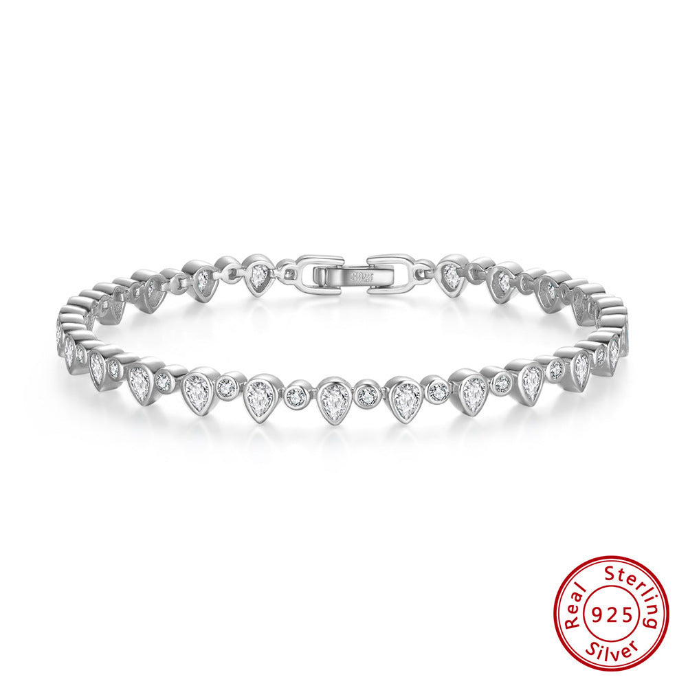 Bracelet Goutte en ARGENT 925 Plaqué OR – Zircons Sculptés & Finition Joaillerie