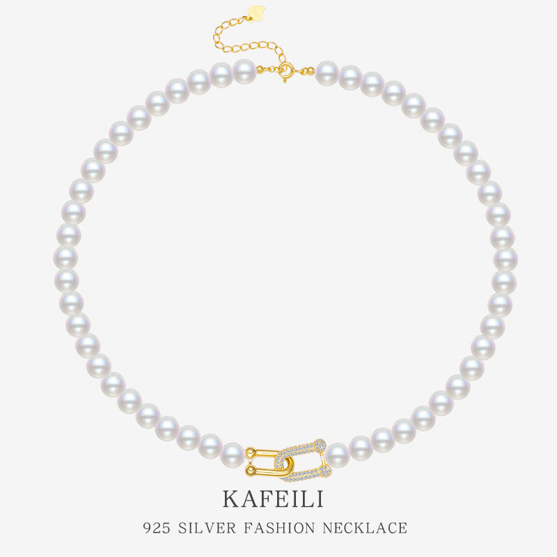 Collier de Perles de Coquillage avec Fermoir Vachette en ARGENT 925 – Élégance Naturelle et Luxe Léger Personnalisé