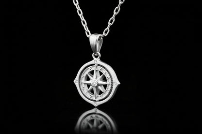 Collier Boussole en Argent 925 – Symbole de Direction et Liberté