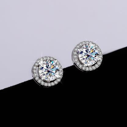 Boucles d’Oreilles en Argent 925 avec Moissanite – Élégance Céleste
