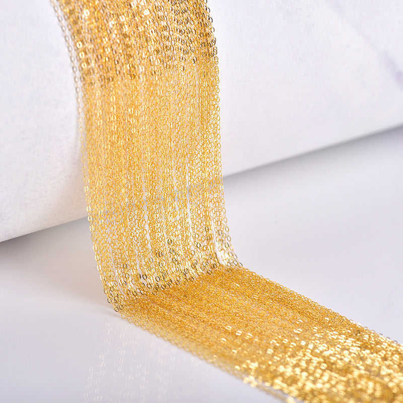 Chaîne en OR jaune 18 carats pour femme – Maillons ronds minimalistes