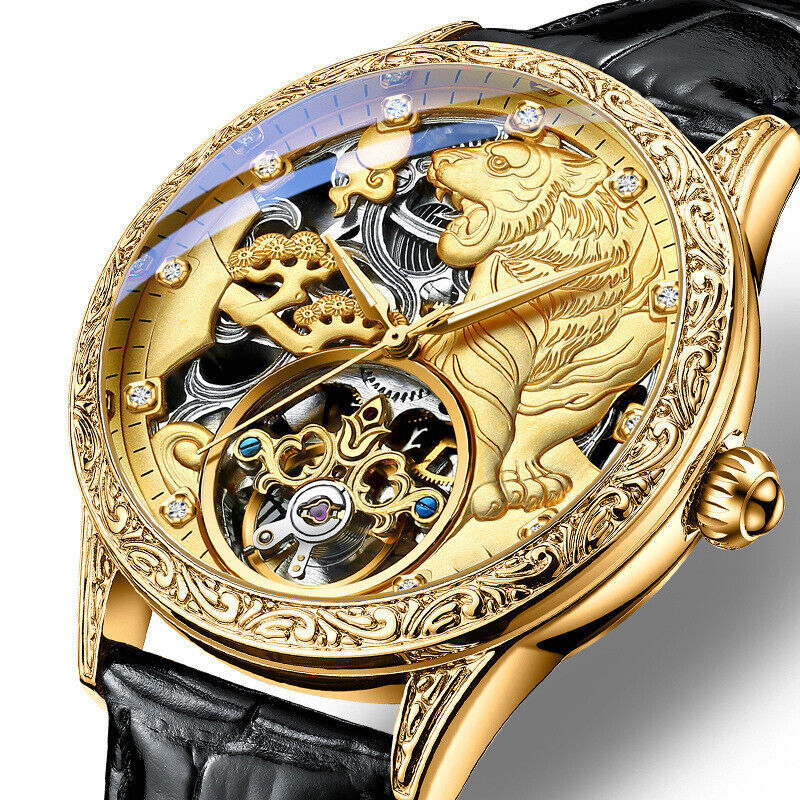 Montre Mécanique Homme – Acier Inoxydable & Bracelet Cuir Véritable