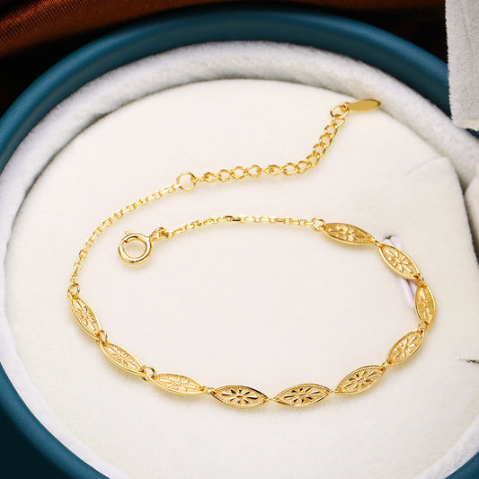 Bracelet Feuille Galois en ARGENT STERLING 925 – Élégance Antique et Raffinée