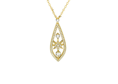 Collier Femme en Argent 925 avec Pendentif Goutte Brillant