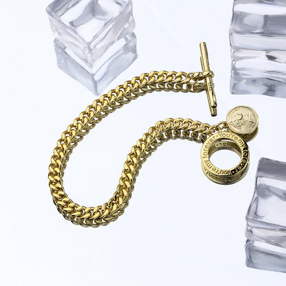 Bracelet Lettre Rétro en ARGENT STERLING – Élégance Classique et Style Européen