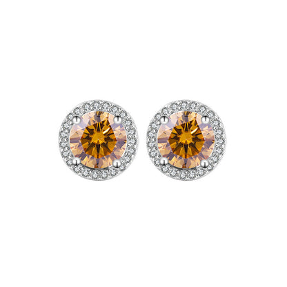 Boucles d’Oreilles en Argent 925 avec Moissanite – Élégance Céleste
