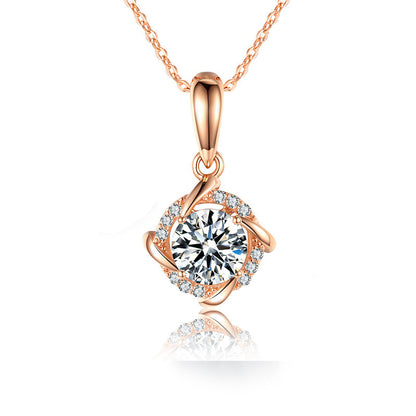 Chaîne avec pendentif moulin à vent en ARGENT S925 et Moissanite – Luxe léger pour femme