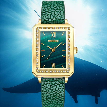Montre Femme Luxe en Acier 316L & Cuir – Élégance
