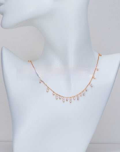 Collier Gouttes Zircon en ARGENT 925 – Finition Or Blanc ou Or Rose