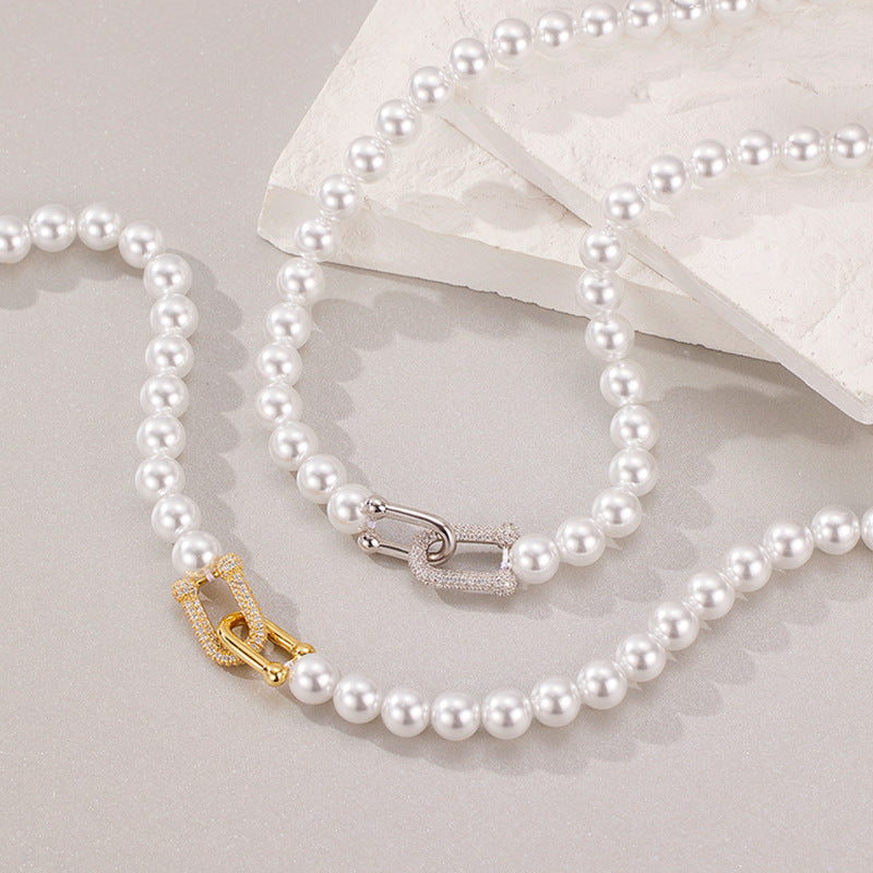 Collier de Perles de Coquillage avec Fermoir Vachette en ARGENT 925 – Élégance Naturelle et Luxe Léger Personnalisé