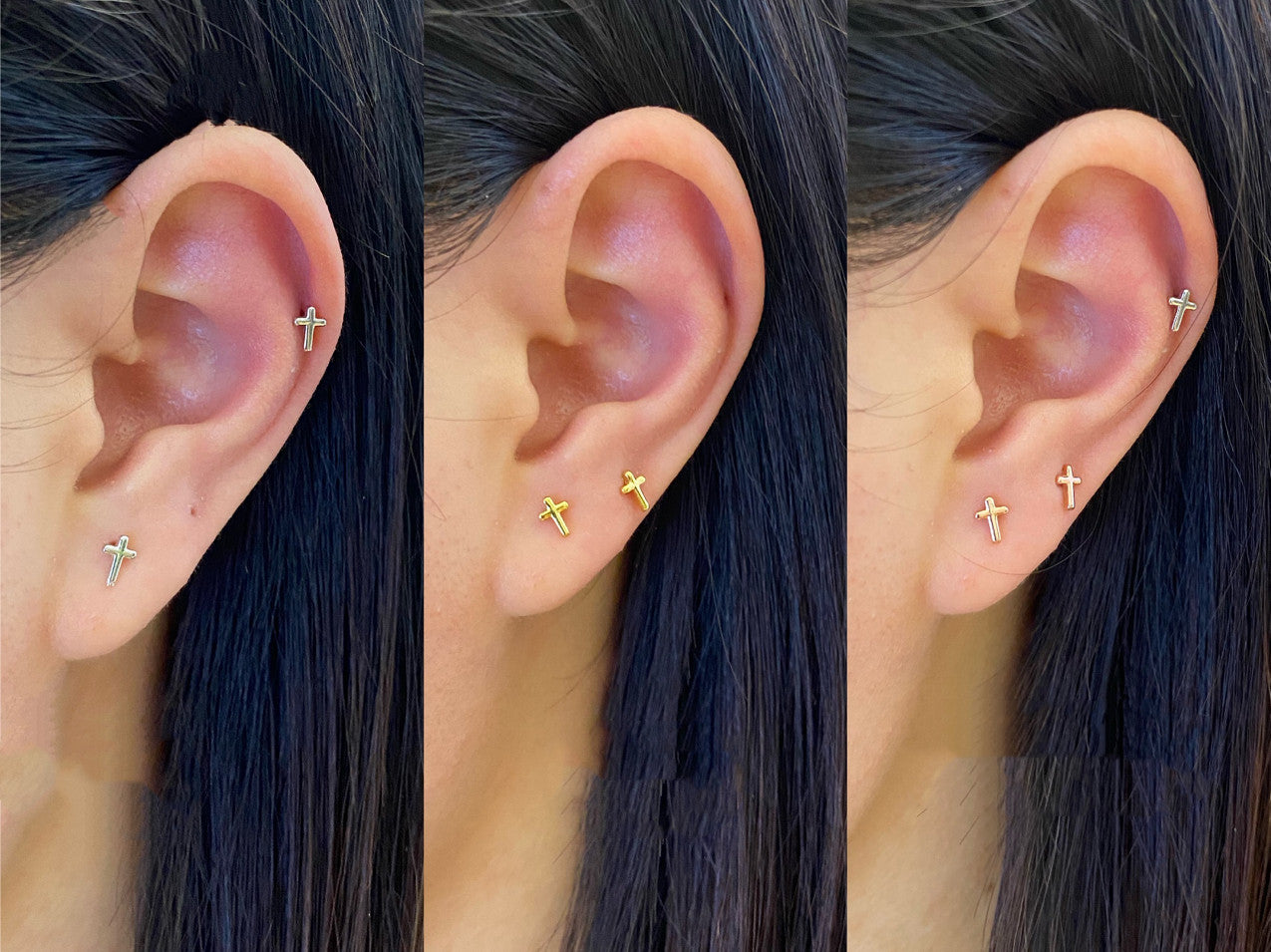 Petites Boucles d’Oreilles Croix en ARGENT S925 – Finesse et Élégance
